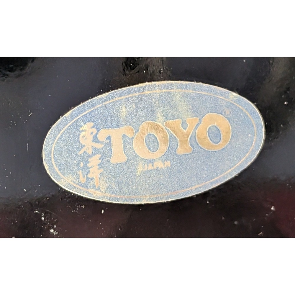 Toyo Lacquerware Coaster Set Unisex OS Black Good Blue Iris Floral Japan Vintage - Picture 3 of 5